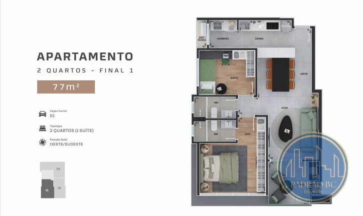 Imagem Apartamento com 2 Quartos à Venda, 70 m² em Batel - Curitiba Imagem Apartamento com 2 Quartos à Venda, 70 m² em Batel - Curitiba