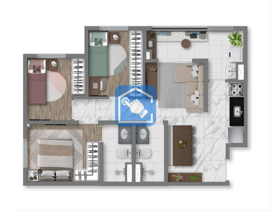 Foto do imóvel Apartamento com 3 Quartos à Venda, 55 m² em Vila Prudente - São Paulo