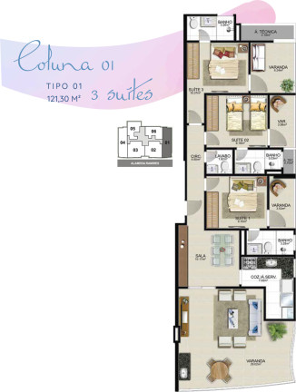 Imagem Apartamento com 3 Quartos à Venda, 112 m² em Enseada Azul - Guarapari