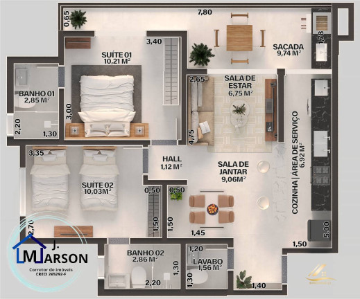 Apartamento com 2 Quartos à Venda, 73 m² em Martim De Sá - Caraguatatuba
