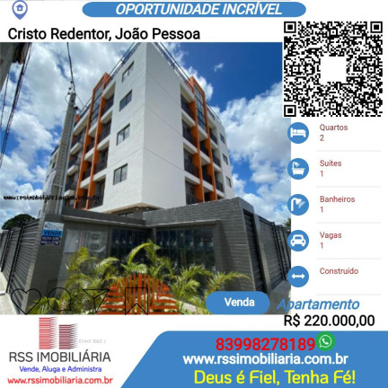 Apartamento com 2 Quartos à Venda, 56 m² em Cristo Redentor - João Pessoa