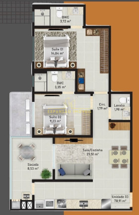Imagem Apartamento com 2 Quartos à Venda, 92 m² em Barreiros - São José