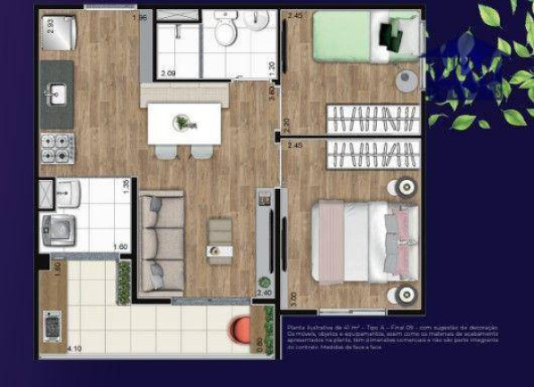 Apartamento com 2 Quartos à Venda, 41 m² em Jardim Celeste - São Paulo