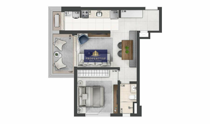 Imagem Apartamento com 1 Quarto à Venda, 56 m² em Perdizes - São Paulo