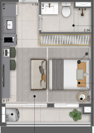 Imagem Apartamento com 1 Quarto à Venda, 45 m² em Mirandópolis - São Paulo