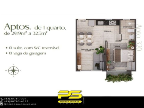 Imagem Apartamento com 1 Quarto à Venda, 25 m² em Cabo Branco - João Pessoa Imagem Apartamento com 1 Quarto à Venda, 25 m² em Cabo Branco - João Pessoa