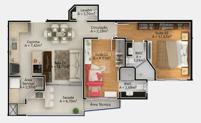 Imagem Apartamento com 3 Quartos à Venda, 85 m² em Ressacada - Itajaí