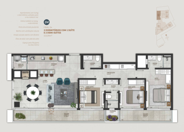 Imagem Apartamento com 3 Quartos à Venda, 113 m² em Predial - Torres Imagem Apartamento com 3 Quartos à Venda, 113 m² em Predial - Torres