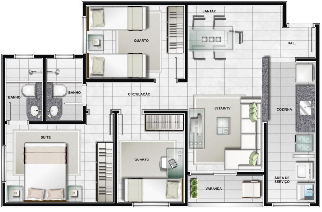 Imagem Apartamento com 2 Quartos à Venda, 61 m² em água Verde - Curitiba