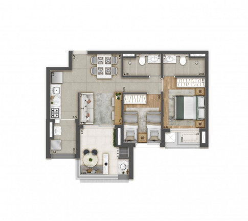 Apartamento com 2 Quartos à Venda, 65 m² em Chácara Seis De Outubro - São Paulo