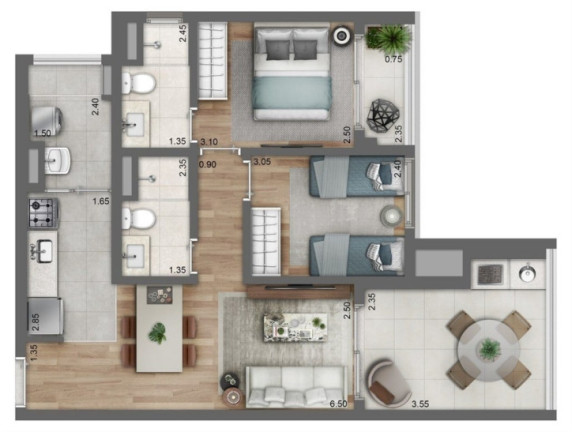 Imagem Apartamento com 2 Quartos à Venda, 91 m² em Perdizes - São Paulo