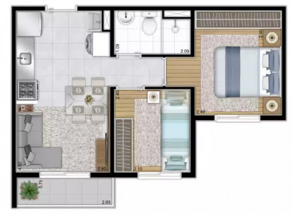 Imagem Imóvel com 2 Quartos à Venda, 31 m² em Bom Retiro - São Paulo