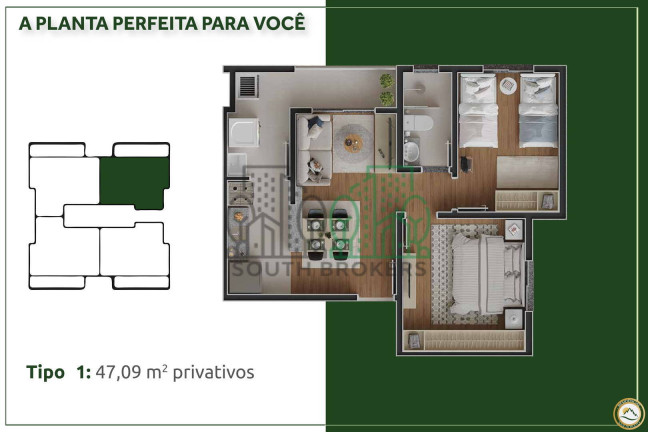 Imagem Apartamento com 2 Quartos à Venda, 44 m² em Itaqui - Campo Largo Imagem Apartamento com 2 Quartos à Venda, 44 m² em Itaqui - Campo Largo