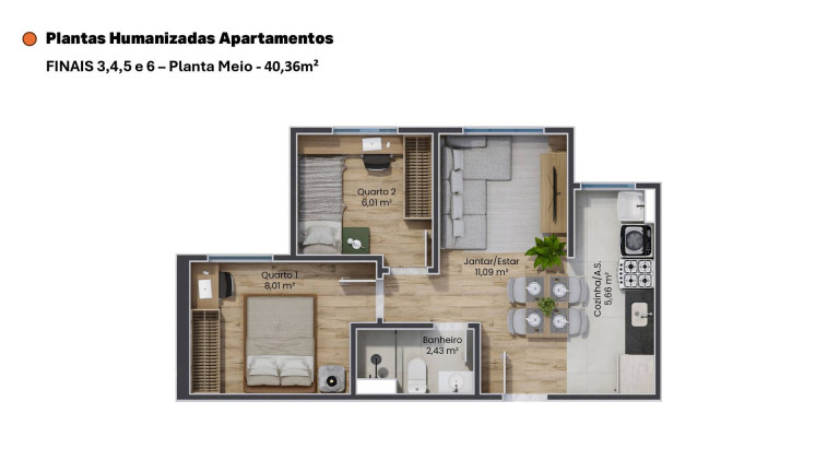 Imagem Apartamento com 2 Quartos à Venda, em Jardim Santa Esmeralda - Hortolândia Imagem Apartamento com 2 Quartos à Venda, em Jardim Santa Esmeralda - Hortolândia