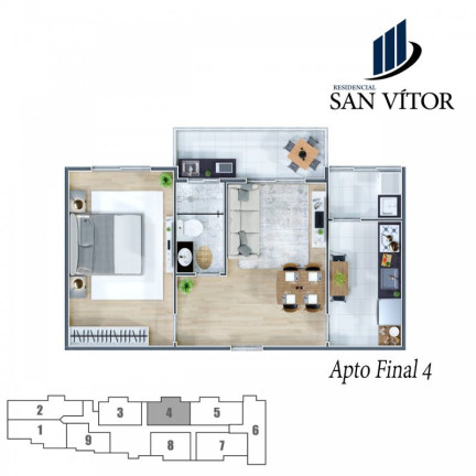Imagem Apartamento com 1 Quarto à Venda, 42 m² em Centro - São Vicente