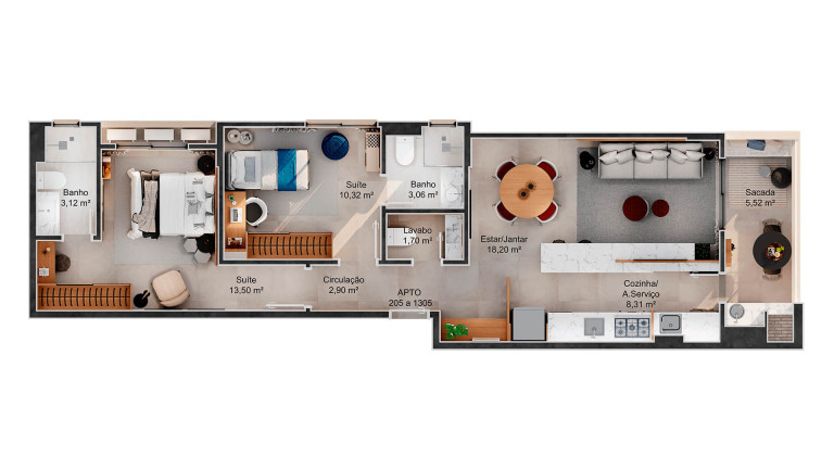 Imagem Apartamento com 2 Quartos à Venda, 73 m² em Barreiros - São José