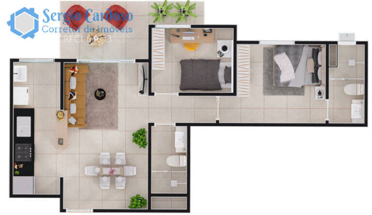 Apartamento com 2 Quartos à Venda, 52 m² em Centro - Itanhaém
