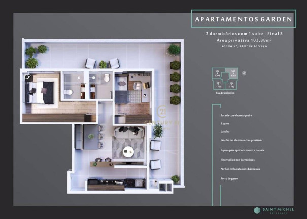 Imagem Apartamento com 2 Quartos à Venda, 104 m² em Kobrasol - São José Imagem Apartamento com 2 Quartos à Venda, 104 m² em Kobrasol - São José