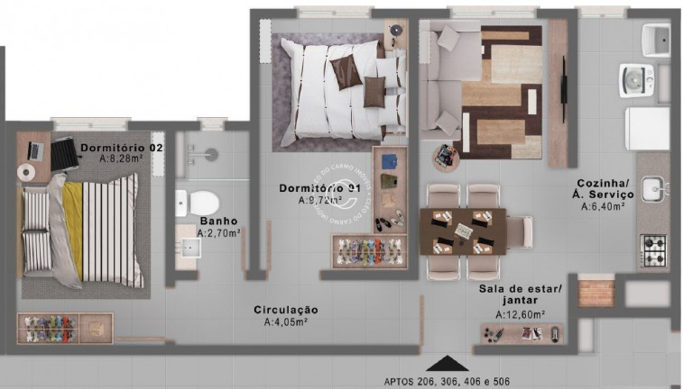 Imagem Apartamento com 2 Quartos à Venda, 51 m² em Noal - Santa Maria Imagem Apartamento com 2 Quartos à Venda, 51 m² em Noal - Santa Maria