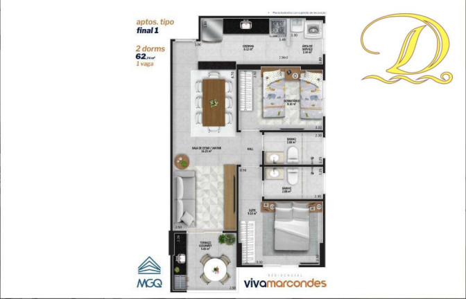 Imagem Apartamento com 2 Quartos à Venda, 63 m² em Aviação - Praia Grande Imagem Apartamento com 2 Quartos à Venda, 63 m² em Aviação - Praia Grande