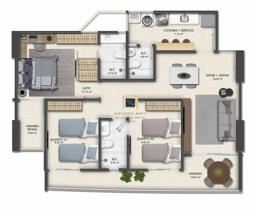 Imagem Apartamento com 3 Quartos à Venda, 83 m² em Parquelândia - Fortaleza Imagem Apartamento com 3 Quartos à Venda, 83 m² em Parquelândia - Fortaleza