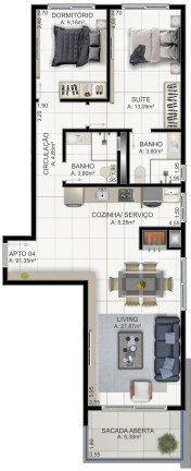 Imagem Apartamento com 2 Quartos à Venda, 84 m² em Praia Da Cal - Torres Imagem Apartamento com 2 Quartos à Venda, 84 m² em Praia Da Cal - Torres