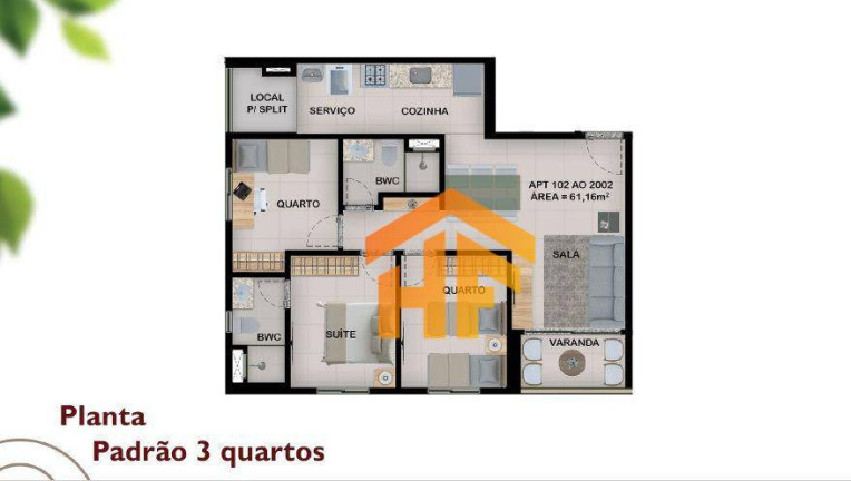 Imagem Apartamento com 3 Quartos à Venda, 61 m² em Zumbi - Recife