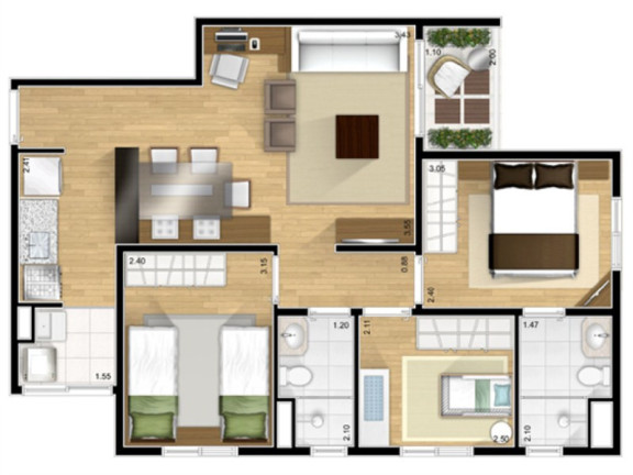 Imagem Imóvel com 3 Quartos à Venda, 118 m² em Vila Alzira - Santo Andre Imagem Imóvel com 3 Quartos à Venda, 118 m² em Vila Alzira - Santo Andre