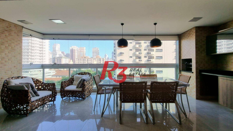 Imagem Apartamento com 3 Quartos para Alugar, 178 m² em Gonzaga - Santos