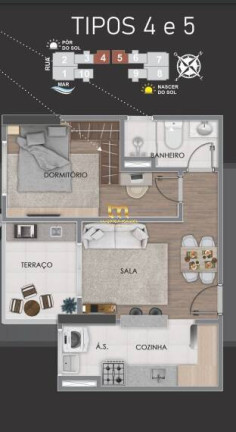 Imagem Apartamento com 1 Quarto à Venda, 38 m² em Guilhermina - Praia Grande