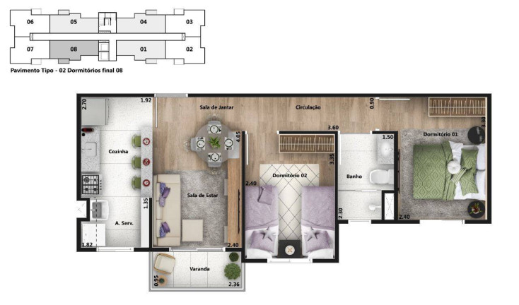 Imagem Apartamento com 2 Quartos à Venda, 46 m² em Recreio Estoril - Atibaia
