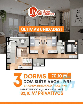 Imagem Apartamento com 3 Quartos à Venda, 70 m² em Vila Oliveira - Mogi Das Cruzes