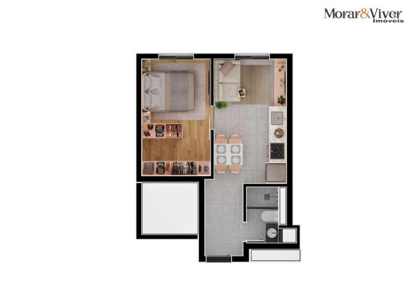 Imagem Flat com 1 Quarto à Venda, 39 m² em água Verde - Curitiba