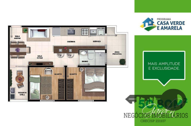 Imagem Apartamento com 2 Quartos à Venda, 50 m² em Sorocaba