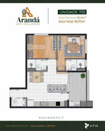 Imagem Apartamento com 2 Quartos à Venda, 155 m² em água Verde - Curitiba