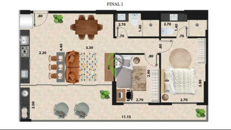 Imagem Apartamento com 2 Quartos à Venda, 74 m² em José Menino - Santos Imagem Apartamento com 2 Quartos à Venda, 74 m² em José Menino - Santos