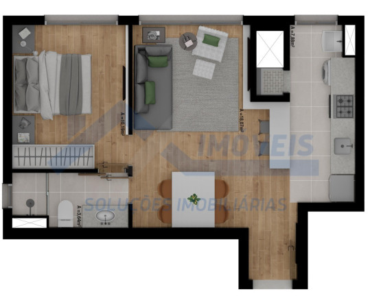 Imagem Imóvel com 1 Quarto à Venda, 46 m² em Passo Da Areia - Porto Alegre
