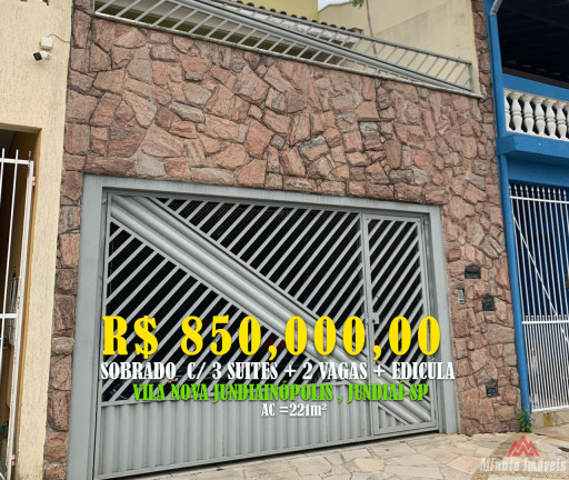 Casa com 3 Quartos à Venda, 211 m² em Vila Jundiainópolis - Jundiaí