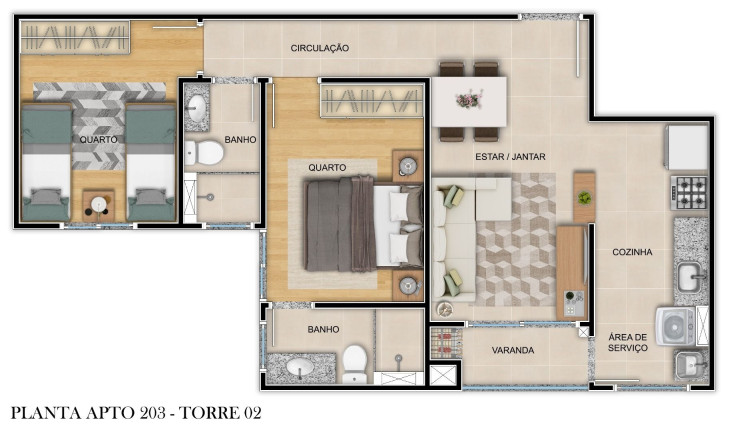 Imagem Apartamento com 2 Quartos à Venda, 50 m² em Bacacheri - Curitiba Imagem Apartamento com 2 Quartos à Venda, 50 m² em Bacacheri - Curitiba