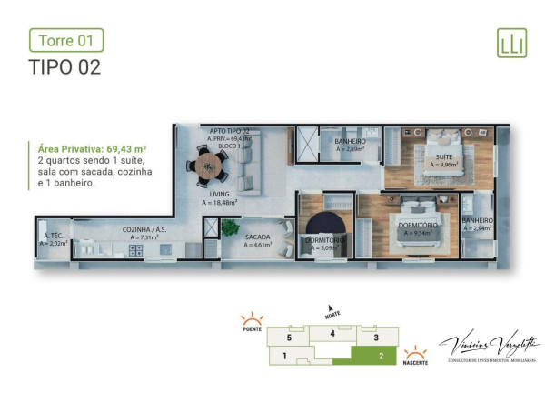 Imagem Imóvel com 2 Quartos à Venda, 69 m² em Várzea Do Ranchinho - Itapema