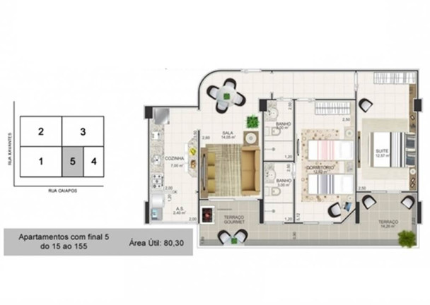 Imagem Apartamento com 2 Quartos à Venda, 80 m² em Tupi - Praia Grande