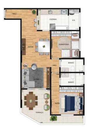 Imagem Apartamento com 2 Quartos à Venda, 89 m² em Aviação - Praia Grande Imagem Apartamento com 2 Quartos à Venda, 89 m² em Aviação - Praia Grande