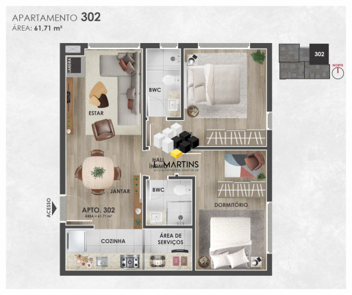 Imagem Apartamento com 2 Quartos à Venda, 60 m² em Tirol - Gramado