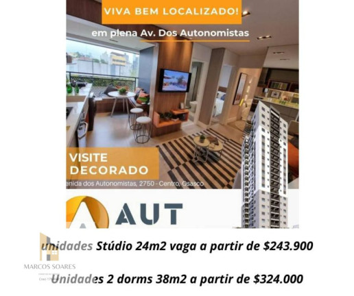 Apartamento com 2 Quartos à Venda, 38 m² em Centro - Osasco