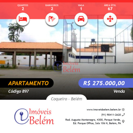 Imagem Apartamento com 2 Quartos à Venda, 67 m² em Coqueiro - Belém Imagem Apartamento com 2 Quartos à Venda, 67 m² em Coqueiro - Belém