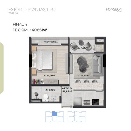Imagem Apartamento com 1 Quarto à Venda, 40 m² em Tabuleiro (monte Alegre) - Camboriú