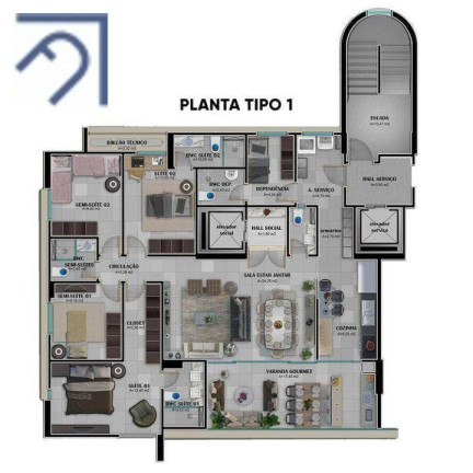 Imagem Apartamento com 4 Quartos à Venda, 156 m² em Capim Macio - Natal