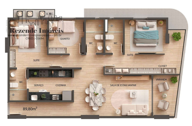 Imagem Cobertura com 3 Quartos à Venda, 168 m² em Tambaú - João Pessoa Imagem Cobertura com 3 Quartos à Venda, 168 m² em Tambaú - João Pessoa