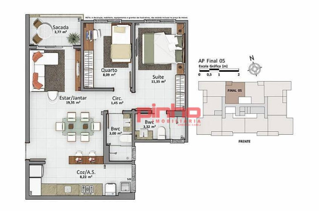 Imagem Apartamento com 2 Quartos à Venda, 67 m² em Cidade Universitária Pedra Branca - Palhoça