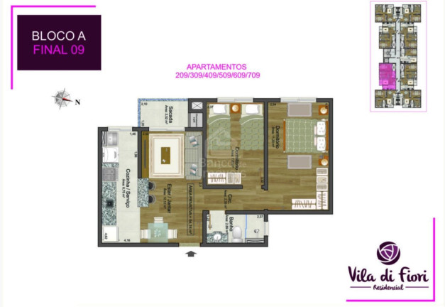 Imagem Apartamento com 2 Quartos à Venda, 54 m² em Camobi - Santa Maria Imagem Apartamento com 2 Quartos à Venda, 54 m² em Camobi - Santa Maria